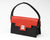 Quoin Handbag - Black Croc with Red Flap