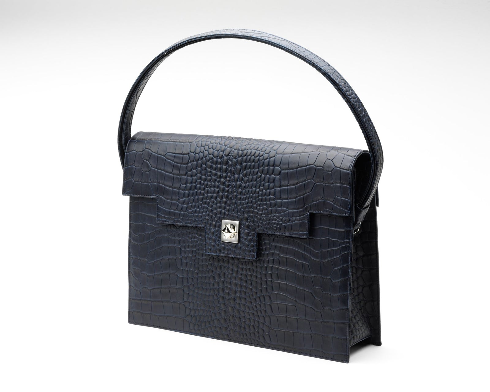 Navy crocodile outlet bag