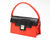 Quoin Medium Handbag in red with black flap