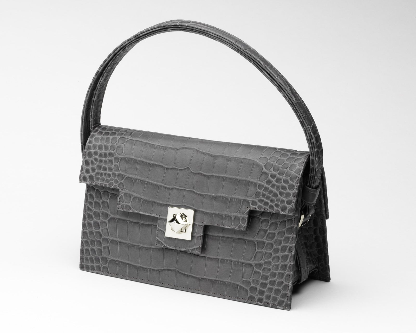 Quoin Medium Handbag in Grey