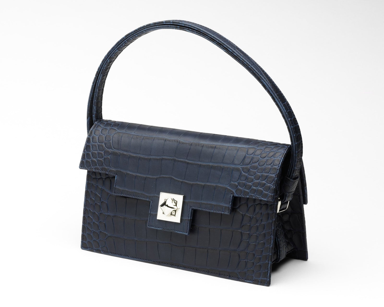 Quoin Medium Handbag in Navy